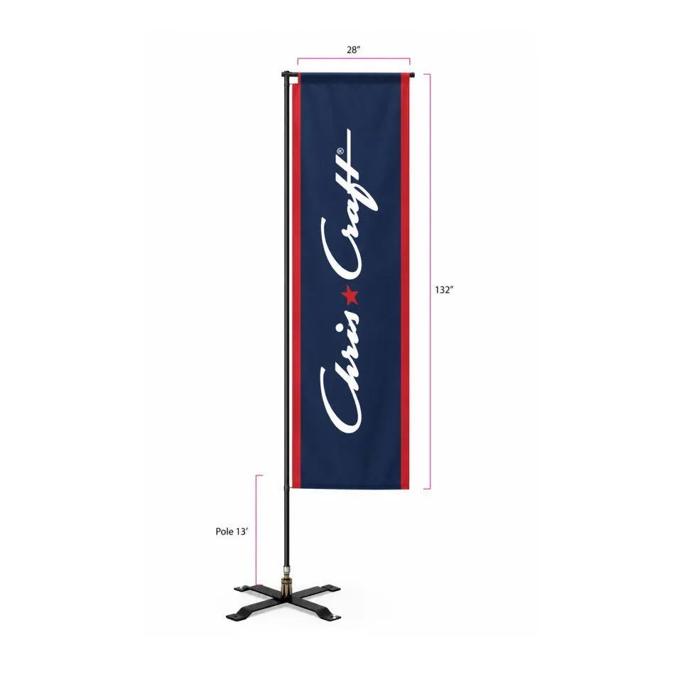 Chris Craft dobbeltsidet L-banner 2,33 x 11 fod