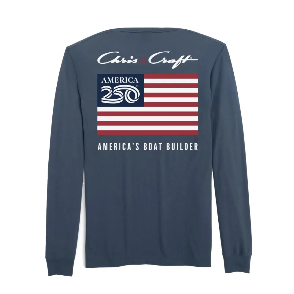Chris Craft America250 langærmet t-shirt Navy bomuld