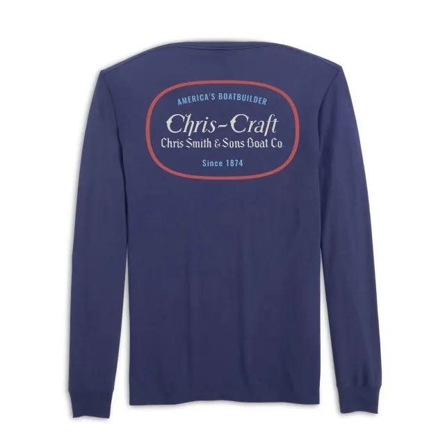 Chris Craft America's Boatbuilder langærmet t-shirt navy bomuld