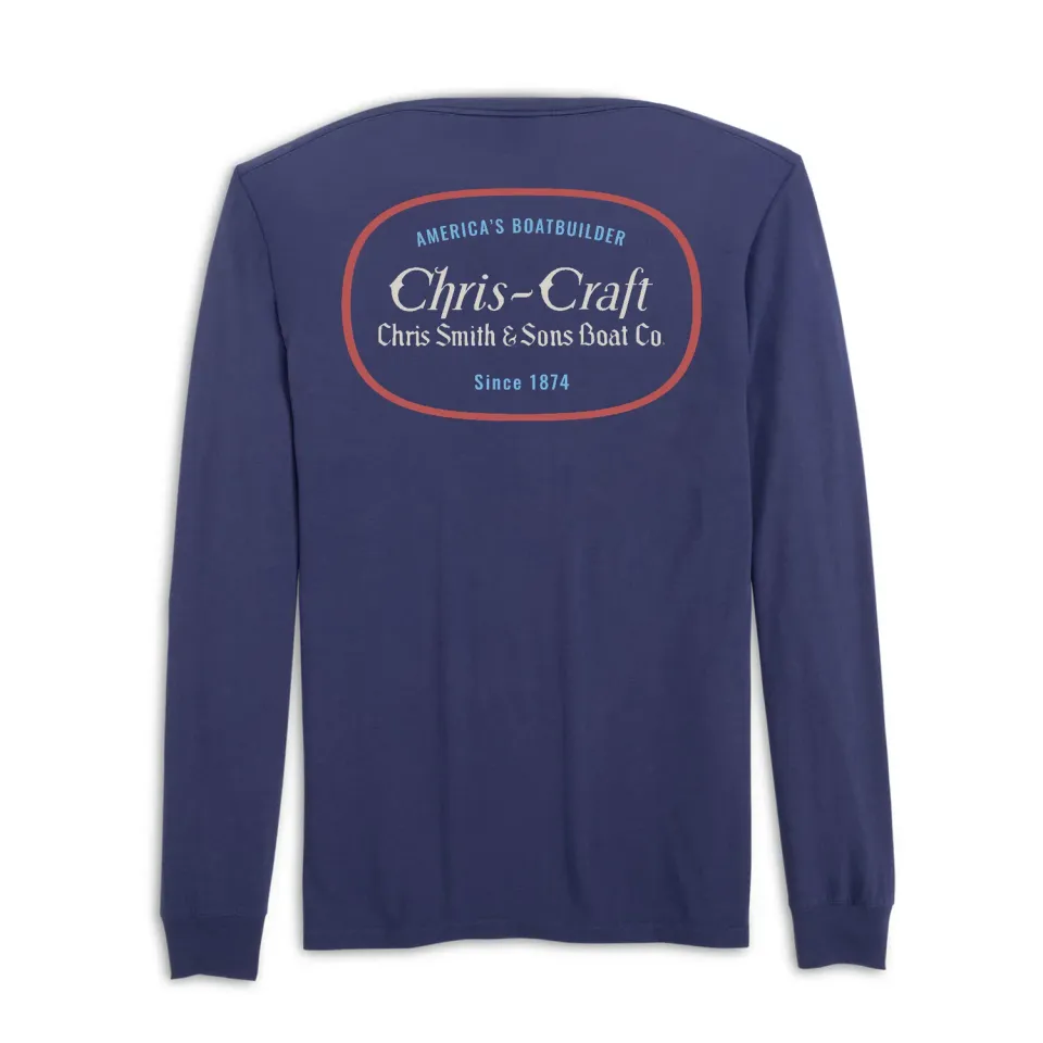 Chris Craft America's Boatbuilder langærmet t-shirt navy bomuld