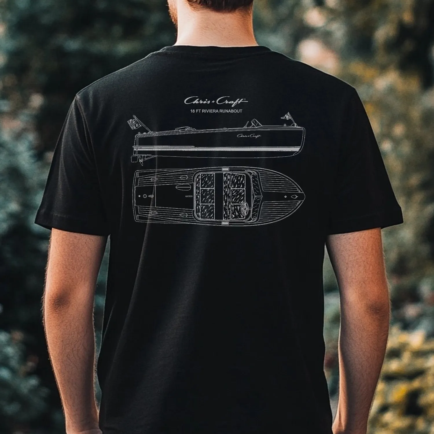 Chris Craft Riviera t-shirt herre sort bomuld