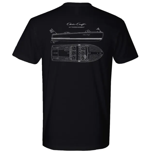 Chris Craft Riviera t-shirt herre sort bomuld