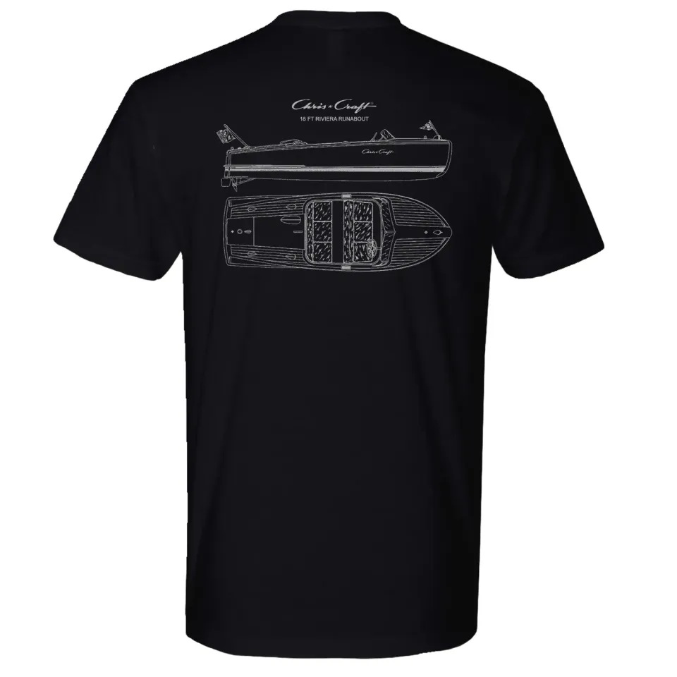 Chris Craft Riviera t-shirt herre sort bomuld