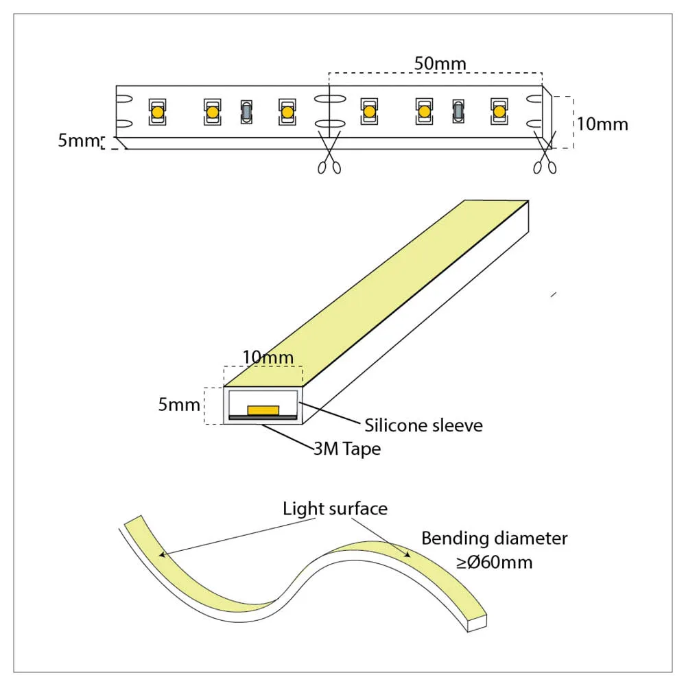 Casolux Line IP67 LED bånd silikone fleksibelt